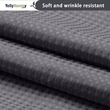 YellyHommy No Hook Shower Curtain with Snap in Liner Set Less Time Dark Grey Waffle Shower Curtain for Bathroom 75" L x 72" W - Image 6