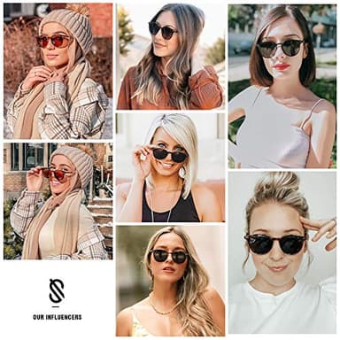SOJOS Small Round Classic Polarized Sunglasses for Women Men Vintage Style UV400 Lens SJ2113, Black/Grey - Image 3