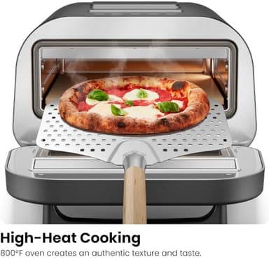CHEFMAN Indoor Pizza Oven - Makes 12 Inch Pizzas in Minutes, Heats up to 800°F - Countertop Electric Pizza Maker with 5 Touchscreen Presets, Pizza Stone and Peel Included - Stainless Black - Image 4
