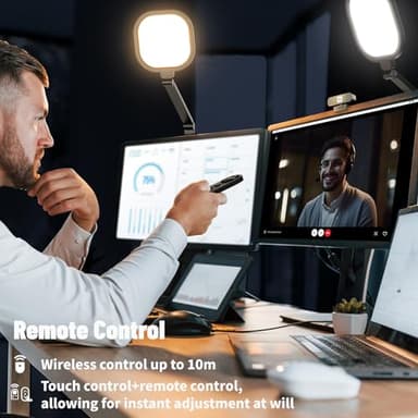 2Pack Video Conference Lighting, Zoom Lighting for Computer with Clamp, 30 Light Modes, Eye Caring Swing Arm Desk Light with Memory & Timing Func for Home Office, Video Call, Video Conferencing - Image 6