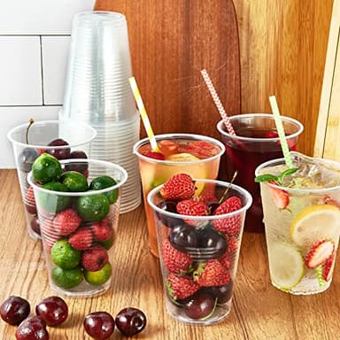 Turbo Bee 420 Pack 16oz Clear Disposable Plastic Cups,Cold/Hot Drinking Cups,Transparent Plastic Party Container for Water, Iced Cold Coffee, Juice, Soda - Image 4