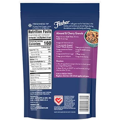 Fisher Chef’s Naturals Whole Almonds, 6 oz Resealable Bag, Unsalted Raw Nuts for Baking & Cooking, Healthy Snacks for Adults, Vegan Protein, Keto Snack, Gluten Free - Image 2