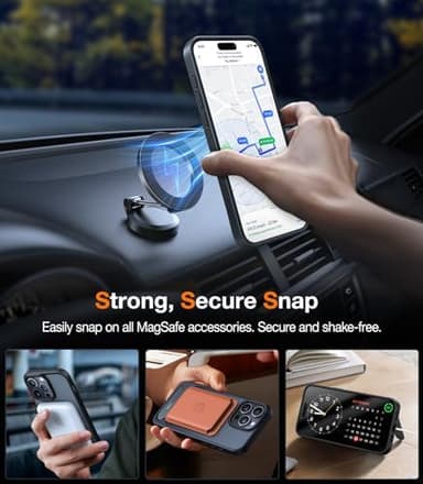 TORRAS for iPhone 15 Pro Max Case Translucent Black | Strong Magnetic & Seamless Stand, Fit for MagSafe, Military-Grade Drop Protection, Sturdy Adjustable Built-in Kickstand, Slim Matte Finish - Image 4