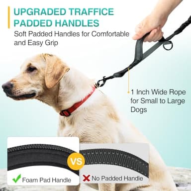 Kytely Hands Free Dog Leash with Zipper Pouch, Wide Padded Waist Dog Running Leash, Dual Padded Handles, Retractable Bungee for Walking Jogging Training Hiking - Image 4