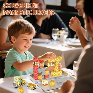 Magnetic Blocks with Magnet Box-35PCS Magnet Cubes, Magnetic Tiles Kids Build Cubes Travel Game Toys, Road Trip ‌Sensory Toy Christmas Birthday Gifts for Boys & Girls Ages 3 - Image 5