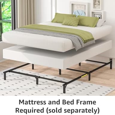 Amazon Basics Smart Box Spring Bed Base, 9-Inch Height Mattress Foundation, Tool-Free Easy Assembly, King, 79"L x 75.5"W x 9"H, White - Image 3