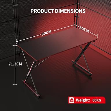 CubiCubi Gaming Desk 32 Inch PC Computer Desk, Home Office Desk Table Gamer Workstation, Simple Game Table, Black - Image 3