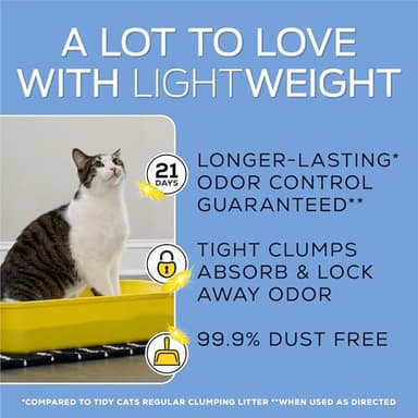 Purina Tidy Cats LightWeight Free and Clean Unscented, Multi-Cat, Clumping, 99.9 Percent Dust Free Cat Litter - 17 lb. Box - Image 6