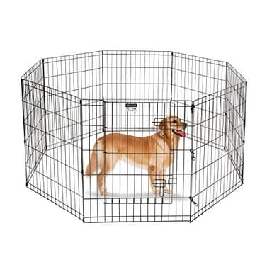 Dog Playpen - Foldable Metal Exercise Puppy Play Pen with 8 24x30in Panels - Indoor/Outdoor Pen with Door for Dogs, Cats or Small Animals by PETMAKER - Image 1