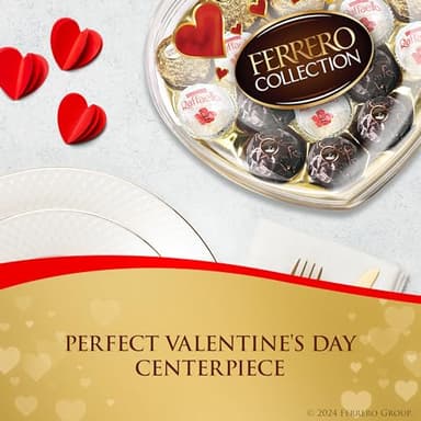 Ferrero Collection, 16 Count, Assorted Hazelnut, Chocolate and Coconut, Valentine's Chocolate Heart Gift Box, 6.2 oz - Image 5