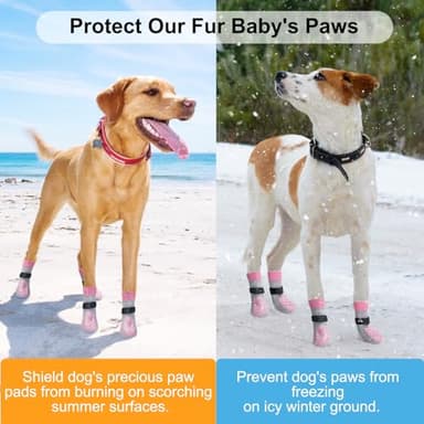 BEAUTYZOO Dog Socks to Prevent Licking Paws, Dog Shoes for Hot Pavement Small Medium Large Senior Dog Booties, Non Slip Dog Boots & Paw Protectors for Hardwood Floors Traction Control Indoor - Image 5