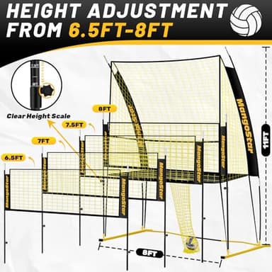 Mangostar Volleyball Training Equipment, Volleyball Net System with Freely Height-Adjustable for Backyard, Volleyball Practice Net for Serving Setting Spiking, Easy Set Up for Indoor and Outdoor Use - Image 2
