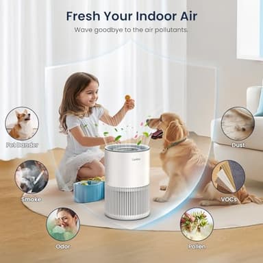Air Purifiers for Home Large Room up to 1200ft², LUNINO H13 True HEPA Air Purifier for Bedroom with Fragrance Function, Air Quality Sensor, Sleep Mode, Air Cleaner for Pet Dander, Odor, Dust, Smoke - Image 4