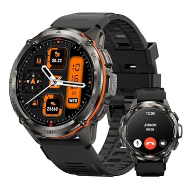 AMAZTIM GPS Smart Watch for Men, 6 Satellite Positioning, Compass, Stainless Steel Body, 50M Waterproof, 470mAh Extra-Large Battery, Answer/Make Call, 1.43" AMOLED Screen, Compatible for Android iOS - Image 1