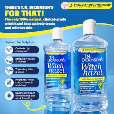 T.N. Dickinson's Witch Hazel Astringent for Face and Body, 100% Natural, 6 Count - Image 3
