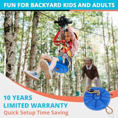 HOKINETY Zip Line Kit for Kids Adults : 100FT Up to 380Lbs - Quick Tighten Zipline for Backyard Outdoor with 100% Rust Proof Removable Trolley Seat Spring Brake - Image 6