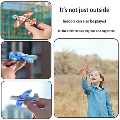 Manmel 50 Pcs Foam Gliders Planes Toys for Kids, Paper Airplane, Party Favors Goodie Bag Stuffers, Outdoor Flying Toys, Bulk for Classroom Prizes Boys and Girls - Image 5