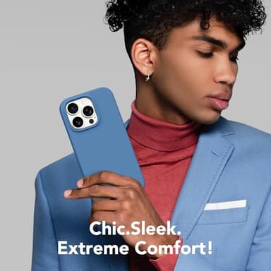 GONEZ for iPhone 14 Pro Case, Compatible with Magsafe, with Screen Protector + Camera Lens Protector, Soft Anti-Scratch Microfiber Lining, Shockproof Liquid Silicone Phone Cover, Lake Blue - Image 8