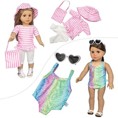 BDDOLL 23 Pcs 18 Inch Girl Doll Clothes and Accessories for 18 Inch Doll Dress with Our Generation Dolls Including 10 Complete Sets of Clothing Outfits - Image 5
