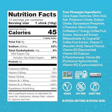 Liquid I.V.® Hydration Multiplier +Energy - Yuzu Pineapple | Electrolyte Powder Drink Mix | 1 Pack (14 Servings) - Image 7