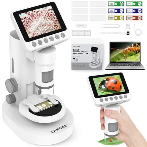 1000X Portable Microscope for Kids with 3.5-inch-Screen: 3-in-1 Digital Handheld Microscope for Kids Home School Biology Science Education - Image 1