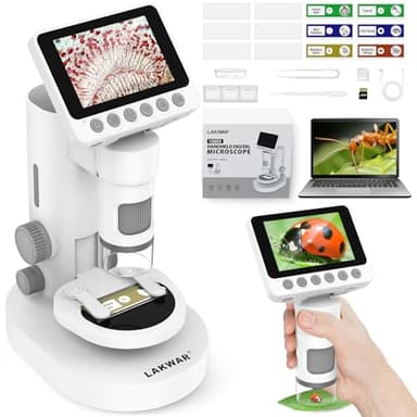 1000X Portable Microscope for Kids with 3.5-inch-Screen: 3-in-1 Digital Handheld Microscope for Kids Home School Biology Science Education - Image 1