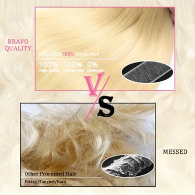 HELLOSH 613 Bundles Human Hair 24 26 28 Inch Blonde Straight Bundles Human Hair 100% Unprocessed 12A Brazilian Virgin Hair 3 Bundles Human Hair Straight 613 Quick Weave Bundles - Image 4