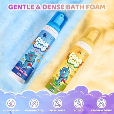 Foam Soap, 6 Packs Bath Foam for Kids, Fluffy Baths Soap Soft Bubble Bath Kids Body Wash Shape & Sculpt & Create Fun Art Gentle Cleansing Baths Paint Easy-to-Use Bubble Bathtime Art - Image 8