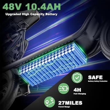 NAVIC Electric Scooter Adults,27Mile Range,Top Speed 22Mph,750W Peak Motor,14'' Pneumatic Tires,Electric Scooter for Adults,Foldable e Scooter with Back Basket - Image 3