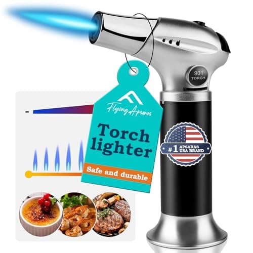 APSARAS USA Torch Lighter, Kitchen Torch for Cooking,Creme Brulee Torch with Lock Adjustable Flame for BBQ, Baking, Brulee Creme, Crafts (Butane Not Included) - Image 1
