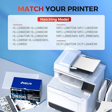 TN830XL TN830 Toner Cartridges - Replacement Compatible for Brother TN830 TN-830 TN830XL Compatible with HL-L2460DW DCP-L2640DW HL-L2405W HL-L2400D HL-L2480DW MFC-L2820DW Printer (1 Black) - Image 2