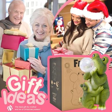 Goodeco Solar Frog Garden Statue - Outdoor Frog Decor with Solar LED Lights for Frog Lovers and Garden Enthusiasts - Ideal Gifts for Mom & Birthdays - Image 2