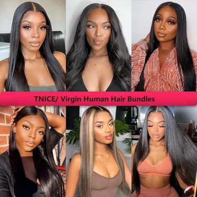Straight Bundles Human Hair 16 16 16 Inch Brazilian Straight Hair Bundles 100% Unprocessed Virgin Hair Weave Bundle Human Hair Extensions for Women Trippy Hair Bundle Natural Color - Image 6