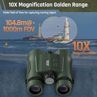 SPORTICH Beyond HD 10x42 ED Laser Rangefinder Binoculars, 2000 Yards Rangefinding, Fog & Waterproof, Fully Multicoated, Rubber Armored, HCD/Los/Angle/Scan Mode - Image 4