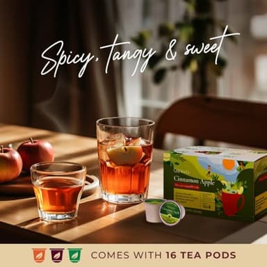 Gya Tea Co Cinnamon Apple Herbal Tea Pod (16 ct) - Decaf Apple Cider for Soothing & Digestive Health - Sweet Hot Tea for Warmth Winter - Image 2