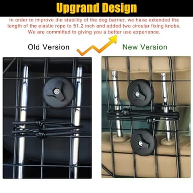 Gtongoko Dog Car Barriers for SUVs, Vehicles, Cars, Trucks, Upgraded Adjustable Heavy-Duty Wire Mesh Pet SUV Barriers Universal-Fit, Car Accessories Safety Travel, 2pcs 51.2In Elastic Ropes Included - Image 6