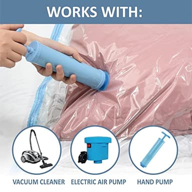 MattEasy Space Saver Vacuum Storage Bags, 6 Pack Combo (2 Jumbo/2 Large/2 Medium) Space Saver Bags with Pump, Storage Vacuum Sealed Bags for Clothes, Comforters, Blankets, Bedding - Image 5