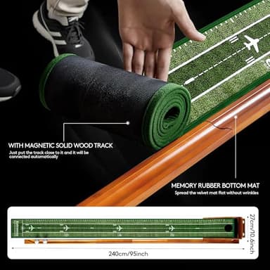Kalramay Putting Green Indoor Golf Putting Mat – Easy to Assemble with Automatic Ball Return, Wrinkle-Free Close to Real Green Speed, Suitable for Office, Recreation Room, Patio - Image 5