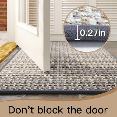 Door Mat 17"x30",Door Mat Indoor Entrance Dirt Resistant and Absorbent Non-Slip Rubber Backing Front Door Mats Washable Low-Profile Indoor Mats for Entryway, Inside Entrance Easy Clean Gray - Image 4