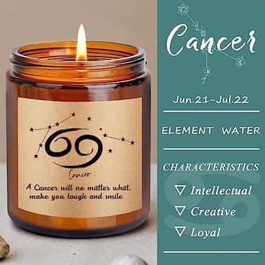 Cancer Zodiac Gifts for Women, Funny Birthday Gifts, Unique Cancer Zodiac Candle Gifts for Best Friends Man Mom Sister Girlfriend 21st 30th 40th 50th, Fun Astrology Present for Grandma Wife Husband - Image 2