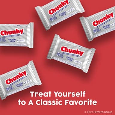 Chunky, Milk Chocolate with Freshly Roasted Peanuts and Chewy Raisins, Individually Wrapped Candy Bar, Share Pack 2.5.oz each, Bulk 24 Pack - Image 4