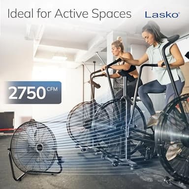 Lasko 20" Black High Velocity Wall Mount Fan with Pivoting Head - 3 Speeds, Ideal Wall Mount Fan or Floor Fans for Home, Garage, Attic, 2264QM - Image 4