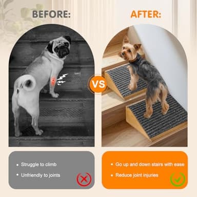 VavoPaw Dog Ramp for Stairs, Non-Slip Dog Stairs, Low-Angled Pet Ramps for Small Dogs and Cats, Medium Dogs, Step and Stair Assist for Injured and Older Pet, Walnut, 4 Pack - Image 4