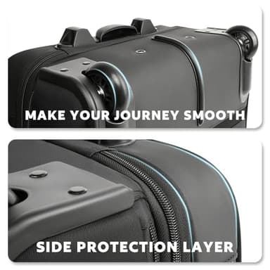 Arcoyard Rolling Laptop Bag, Rolling Briefcase for Women with Waterproof Pocket, 17.3 Inch Computer Bag, Underseat Carry On Luggage with Wheels for Work Travel Business, Lightweight Beige Brown - Image 4