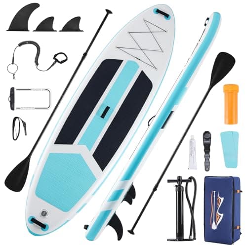 SMUG Inflatable Stand Up Paddle Board 10'6" with Premium SUP Paddleboard Accessories, Wide Stable Anti-Slip EVA Deck Design, Blow Up Surfboard for Youth & Adults of All Skill Levels (Blue) - Image 1