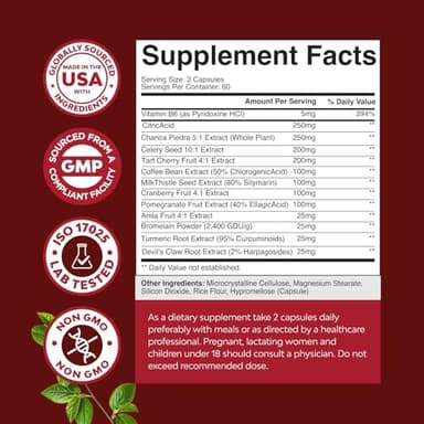 Green Coffee Bean Extract for Uric Acid Cleanse & Detox - Green Coffee Beans with Turmeric, Tart Cherry & Celery Seed for Adults - Daily Uric Acid Flush for Joints Support & Kidney Cleanser – 120 Ct - Image 4