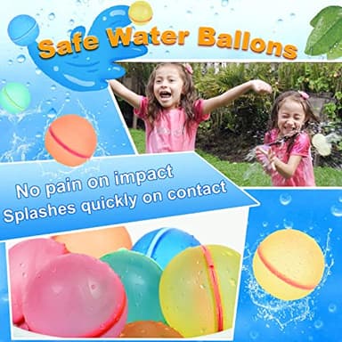 98K Reusable Water Balloons 6Pcs with Mesh Bag, Self Sealing Silicone Ball Latex-Free, No Clean Hassle, Easy to Fill, Summer Water Toys Swimming Pool Beach Park Yard Outdoor Games Party Supplies - Image 5