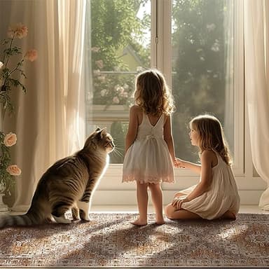 Madane Runner Rug 2x8, Washable Hallway Runner Rugs, Non-Slip Low-Pile Soft Kitchen Rug Runner Laundry Room Rug, Vintage Throw Entry Foyer Mat for Entrance Living Room (Turmeric/Grey, 2 x 8) - Image 8