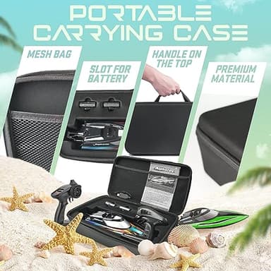 ALPHAREV RC Boat - R308 32+ KPH Fast Remote Control Boat for Pool & Lake with Portable Suitcase, 2.4GHz Racing RC Boats for Adults & Kids, Summer Water Toy Gifts for Boys & Girls - Image 4