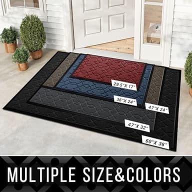 Yimobra Outdoor Runner Rug 72x24, All-Season Waterproof Doormat Outdoor Entrance, Heavy Duty Non-Slip Outside Commercial Grade Door Mat, Easy Clean, Black Gray - Image 4